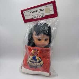 Fiber craft doll part pillow doll 8” tall brown hair female no. 3119B 1988